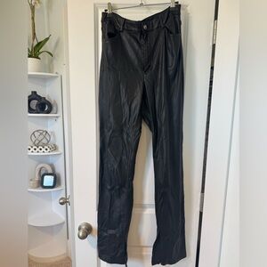 Zara Sleek Black Faux Leather Pants